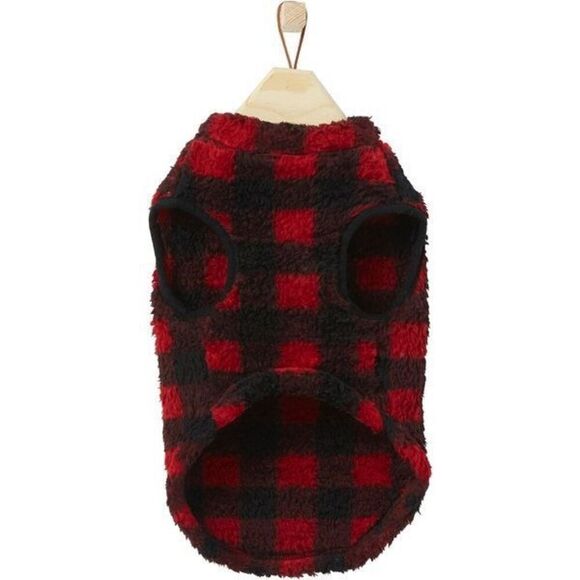 Red Plaid Large Frisco Fleece Vest ** 20-29 lbs - Picture 5 of 12